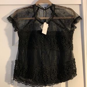 Absolute gorgeous black lace short sleeve top!!